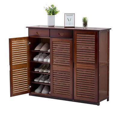 China (Other) Factory direct sale adjustable solid wood multi-layer shoe rack shoe cabinet in porch and bedroom for sale