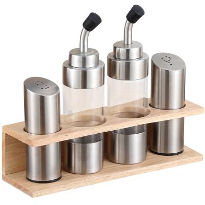 China Sustainable Factory Outlet Stainless Steel Oil Bottle Condiment Set In Kitchen Hotel for sale