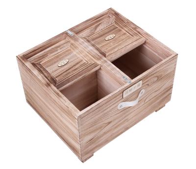 China Sustainable Rice Barrel Wooden Box Supermarket Food Box Rice Box for sale