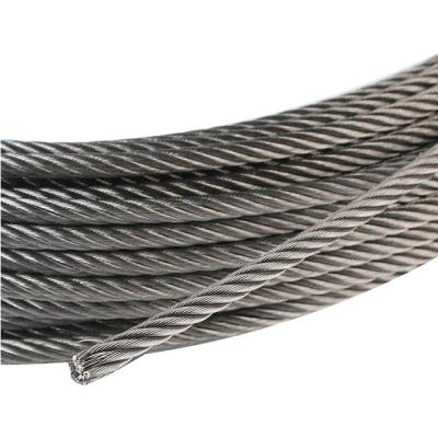 China Construction 3mm 1x19 1x7 Marine Grade High Tension Hot Dipped Galvanized Steel Wire Rope Braided Stainless Steel 304 316 Wire Rope for sale