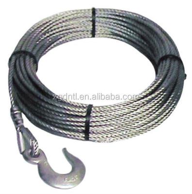 China Webbbing Sling / Lifting Goods Hoisting Tools Galvanized Pressed Steel Wire Rope Sling Rigging Rodding Cable Pope Eye Clip Hook 7x19 6mm AISI 304 Finish 316 for sale