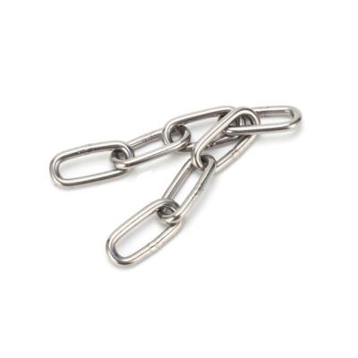 China Drag Chain AISI 304 316 DIN 764 Stainless Steel Bright Polished Straight Welded Short Link Chain Chain for sale