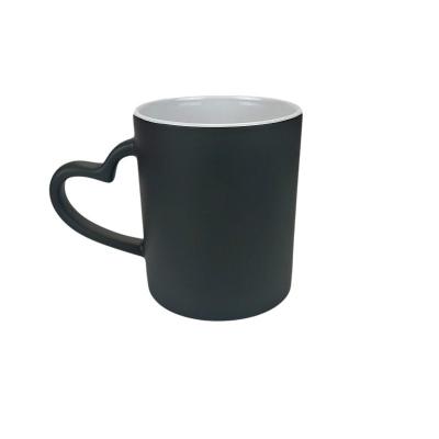 China ZH Mugs Sublimation Heart Viable Handle Color Changing Blanks Mugs Originality Sublimation Mug for sale