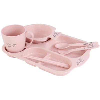 China Cute Cartoon Children's Tableware Dish and Tableware Dividing Plastic Box with Fork, Chopsticks and Spoon for sale