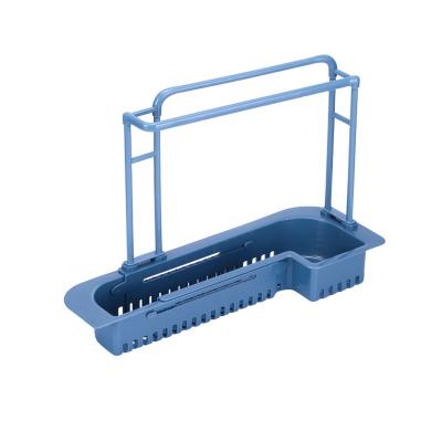 China 2022 Amazon Viable Wholesale Expandable Drain Basket Soap Sponge Rack Sink Drain Rack Kitchen Organizer Storage Holders for sale