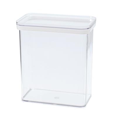 China Plastic Transparent Stackable Refrigerator Storage Box Kitchen Storage Box PET Plastic Food Container for sale