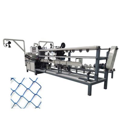 China Galvanized Chain Link Fence Automatic Double Wire Diamond Mesh Weaving Machine Cylone Wire Mesh Weaving Machine for sale