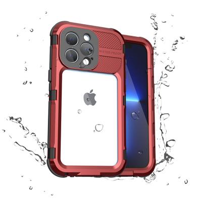 China High Quality Trend Products 6.5ft Shockproof Underwater Aluminum Case Anti-drop Waterproof For iphone 13 pro For Swimming for sale