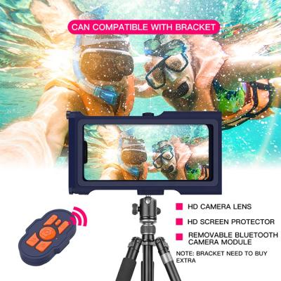 China Take photos or video when diving 3rd Generation New Design 50 Feet Underwater Photography Diving Waterproof Universal Phone Case with Bluetooth Control for sale