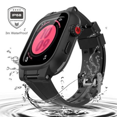 China Hot Selling Shockproof Summer PC+TPU IP68 Certified Waterproof SmartWatch Case For Iwatch 38/40/42/44 With Watch Band for sale