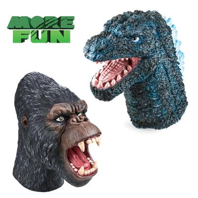 China High Quality Soft PVC Realistic Gorilla Toys Realistic Plastic Eco-friendly Godzilla Play VS Kingkong Hand Puppet Monster Puppet for sale