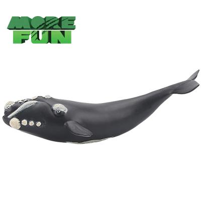 China Morefun PVC Simulation Marine Life Model Stuffed Animal Toys Marine Figures Ocean Shark Toys Durable Soft Right Whale Toys for sale