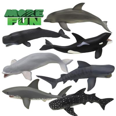 China Morefun Plastic Animal Toys Marine Figures Ocean Jaws Great White Shark Simulation Marine Life Dolphin Model Durable Solid Toys for sale