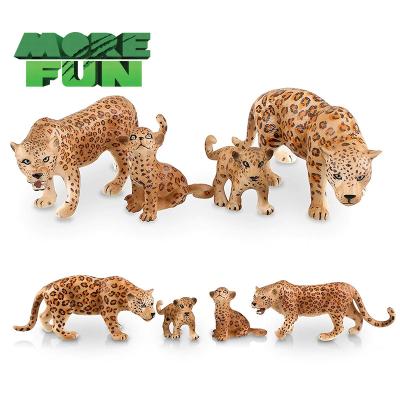 China Play OEM ODM PVC Plastic Animal Toys Eco-friendly Realistic Leopard Family Set Cheetah Toys for sale