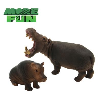 China Game OEM ODM PVC Plastic Animal Toys Lifelike Eco - Friendly Hippo Toys for sale