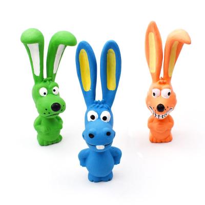 China New Viable Pet Latex Toys Series Animal Latex Rabbit Long Ear Toys TPR Voice Pet Toy for sale