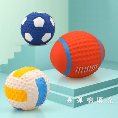 China Viable Wholesale Latex Football Pet Toys Vocal Dog Toys Interactive Pet Toys for sale