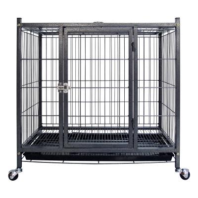 China Breathable Double Door Dog Crate Pet Kennel Travel Transport Cages With Tray for sale