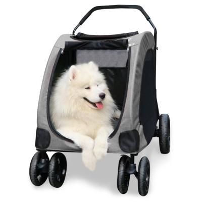 China Sustainable Large Pet Trolley External Pet Trolley Foldable Pet Stroller for sale