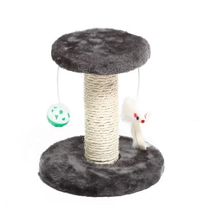 China Sustainable Double Drop Ball Mouse 21cm In Height Plush Multilevel Tree Cat Climbing Frame for sale