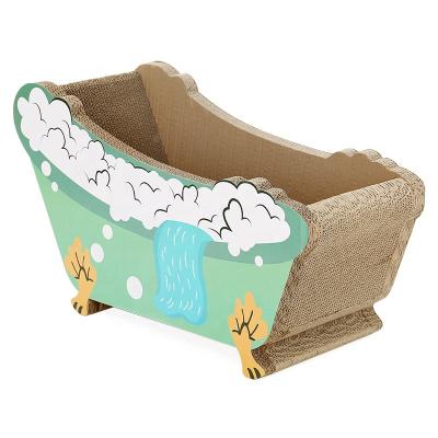 China Cat Nest Corrugated Paper Large viable Cat Scratch Basin Grinding Bathtub Cat Scratching Board for sale