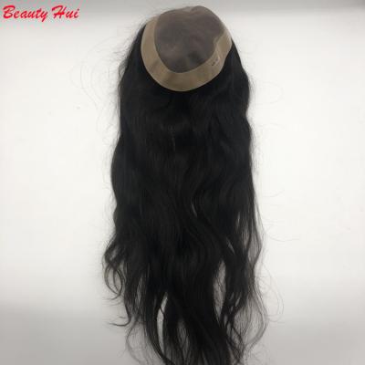 China Hot sale mono base 1B straight color women's correction virgin real hair mono virgin women's hairpiece toupee for sale