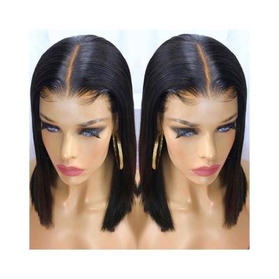 China Low Price Hd Silky Straight Wave Low Price Silky Straight Lace Wig 12a Hair Wig 150% Density Bob Forehead Wig for sale