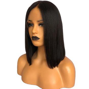 China Brazilian Short Straight Human Hair Wigs 13x6 Lace Front Human Hair Bob Wig Full Machine Made Short Bob Lace Wigs for sale