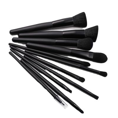 China Angular blush 11 professional hot selling modern all black bagless makeup brushes for women hudavioji for sale