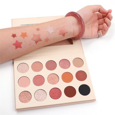 China Waterproof Rendered In China 15 Color Competitive Beautiful Shimmer Matte Eyeshadow Eyeshadow Palette Eco-friendly for sale