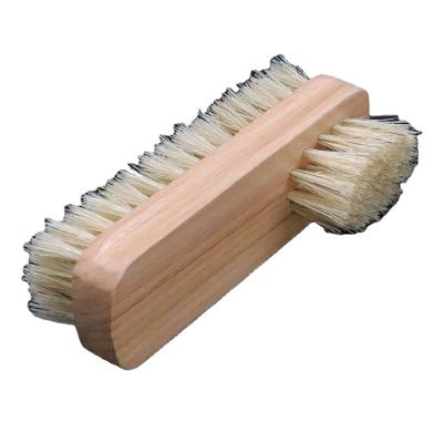 China Clean/Wax/Oil/Polish High Quality Double Sided Oiled Solid Wooden Shoe Brush Pure Bristle Shoe Cleaning Brush for sale