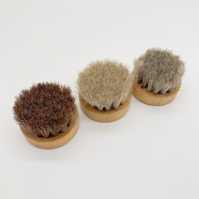 China New Style Factory Direct Sales Quality Hair Comb Hair Brush Men Beard Brush Wooden Round Horsehair Brush for sale