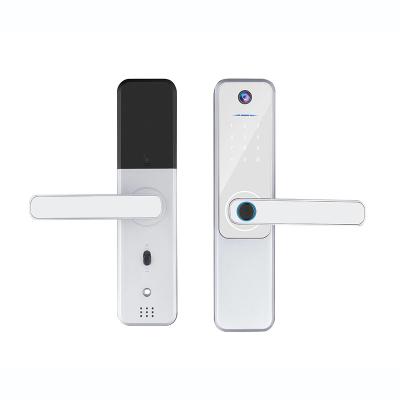 China Qleung S802 MAX Tuya Biometric Fingerprint Password Card Key Home Smart Door Lock Peephole Camera Doorlocks Office Apartments for sale