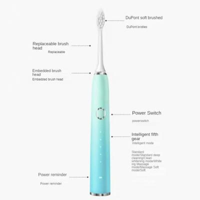 China Sustainable Adult Full Automatic Electric Toothbrush Rechargeable Soft Hair Waterproof Toothbrush for sale