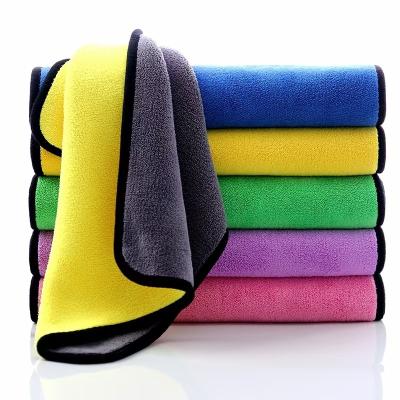 China Viable promote all kinds of durable two color velvet coral cleaning towels for sale