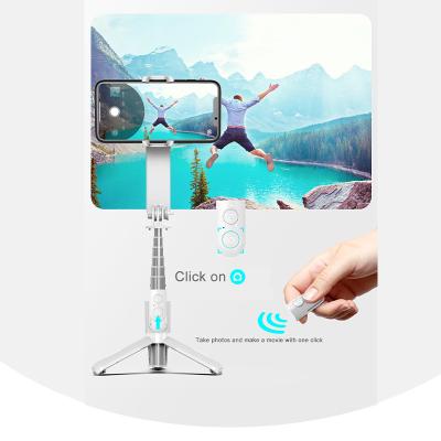 China Feature New Handheld Rotating Gimbal L09 Phone Video Stabilizer with Led Selfie Stick Lightweight Tripod for sale