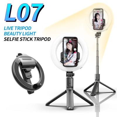 China 6 inch ring light L07 Ring Light Tripod Selfie Stick Live Broadcast Flexible Selfie Stick led Ring Light Extendable Fill Light for sale