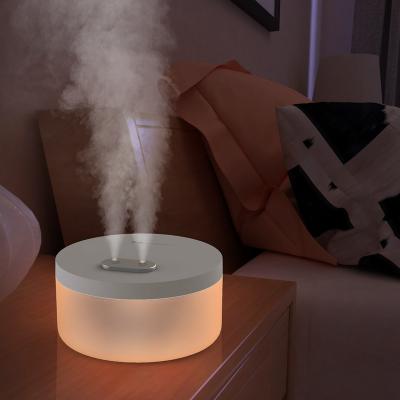 China Wireless Dual Large Jet Large Capacity Air Humidifier With Led Chargeable Diffusers Aromatherapy Light Household DQ111 for sale