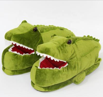 China New alligator plush slippers indoor home floor slippers outdoor single winter warm slippers for sale