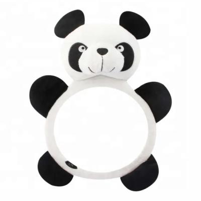 China Cute panda shaped plush baby mirror toys stuffed animal toy for sale