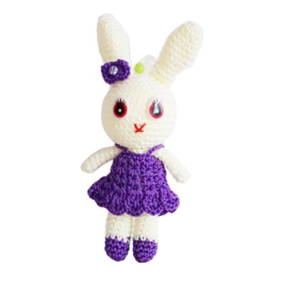 China New arrival Knitting wool crochet rabbit soft toys 100% knit doll for sale