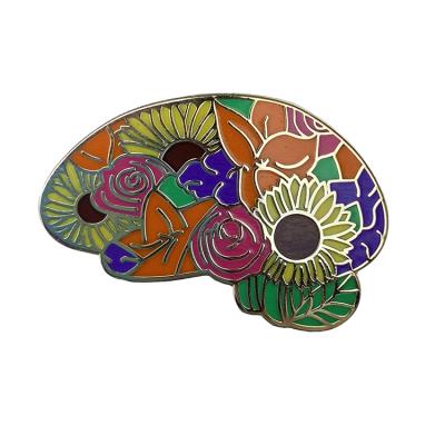 China China Sunflower Custom Enamel Pins Manufacturer Hard Enamel Lapel Pin for sale