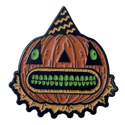 China China Custom Dye Black Christmas Pumpkin Soft Enamel Pin for sale