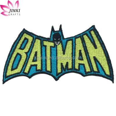 China 3D Bat Man Shape Custom Iron On Embroidered Patch for sale