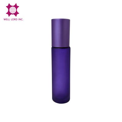 China Cosmetic Roll On Glass Bottle 10ml Empty Cylinder Shape Glass Bottle With Cap For Oil Perfume Packaging for sale