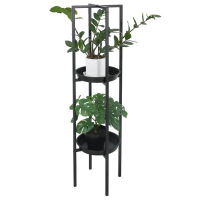 China New Modern Black Plant Rack Stand Living Room Flower Pot Show Modern Metal Plant Flower Stand Rack for sale