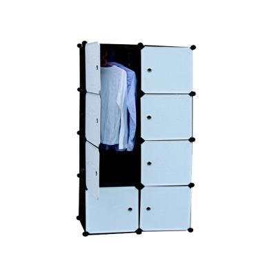 China (Other)Adjustable Cabinets Easy To Gather Foldable Hanging Plastic Bedroom Wardrobe Organizer 8 Cubes Universal Storage for sale