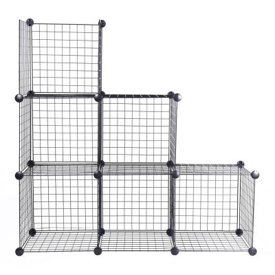 China Metal Stocked Wire Storage Cubes Modular Cabinet DIY Cabinet Storage Shelving Rack for sale