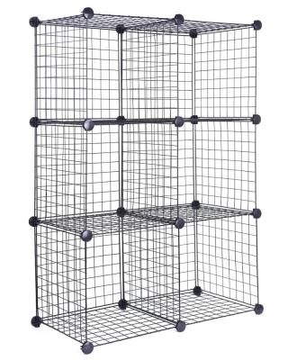 China DIY Stocked 6 Cube Simple Cabinet Wire Shelf Storage Portable Metal Shelves for sale