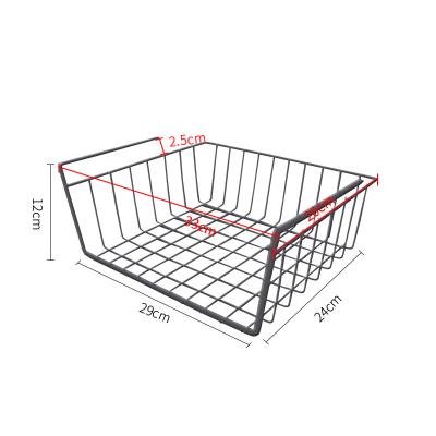 China Sustainable Wholesale Space Saving Closet Under Table Shelf Multiple Sizes Metal Wire Hanging Baskets for sale